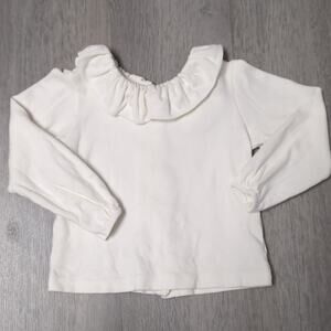 Babidu White Ruffle Top | 4T